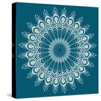 Peacock Feathers Mandala-null-Stretched Canvas