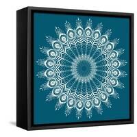 Peacock Feathers Mandala-null-Framed Stretched Canvas