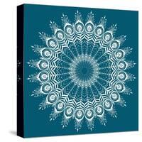 Peacock Feathers Mandala-null-Stretched Canvas