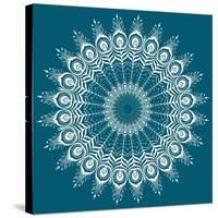 Peacock Feathers Mandala-null-Stretched Canvas