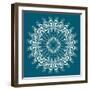 Peacock Feathers Mandala-null-Framed Art Print