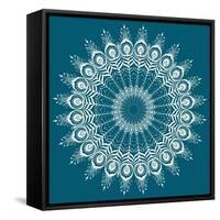 Peacock Feathers Mandala-null-Framed Stretched Canvas