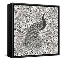 Peacock Garden III BW-Miranda Thomas-Framed Stretched Canvas