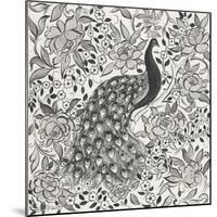 Peacock Garden III BW-Miranda Thomas-Mounted Art Print