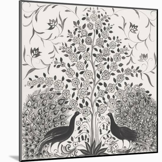 Peacock Garden VIII BW-Miranda Thomas-Mounted Art Print