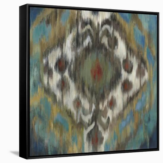 Peacock Ikat-Anna Polanski-Framed Stretched Canvas