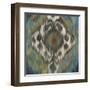 Peacock Ikat-Anna Polanski-Framed Art Print