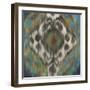 Peacock Ikat-Anna Polanski-Framed Art Print