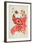 Peacock in Gold and Pink-Cat Coquillette-Framed Art Print