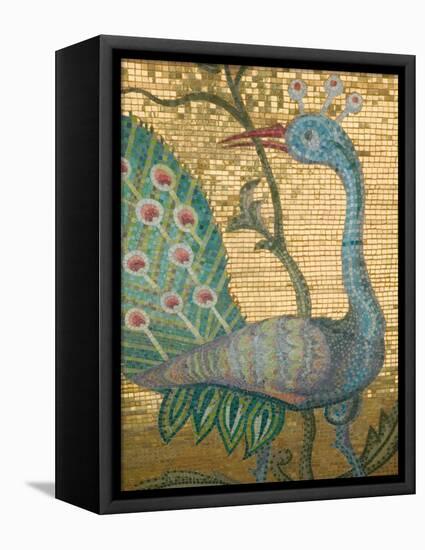 Peacock Mosaic, Eleftherotria Monastery, Macherado, Zakynthos, Ionian Islands, Greece-Walter Bibikow-Framed Stretched Canvas