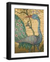 Peacock Mosaic, Eleftherotria Monastery, Macherado, Zakynthos, Ionian Islands, Greece-Walter Bibikow-Framed Photographic Print