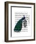 Peacock on Lamp-Fab Funky-Framed Art Print