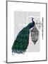 Peacock on Lamp-Fab Funky-Mounted Art Print