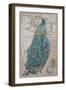 Peacock on Linen 1-Chad Barrett-Framed Art Print