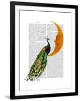 Peacock on the Moon-Fab Funky-Framed Art Print