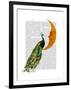 Peacock on the Moon-Fab Funky-Framed Art Print