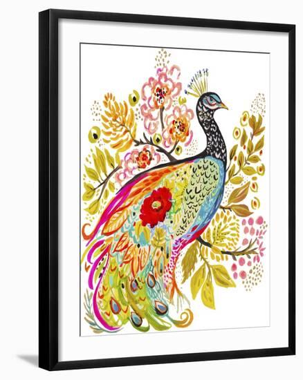 Peacock Ornate-Karen Fields-Framed Giclee Print