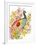 Peacock Ornate-Karen Fields-Framed Giclee Print