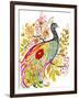 Peacock Ornate-Karen Fields-Framed Giclee Print