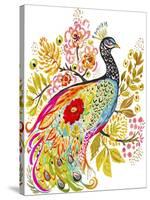 Peacock Ornate-Karen Fields-Stretched Canvas