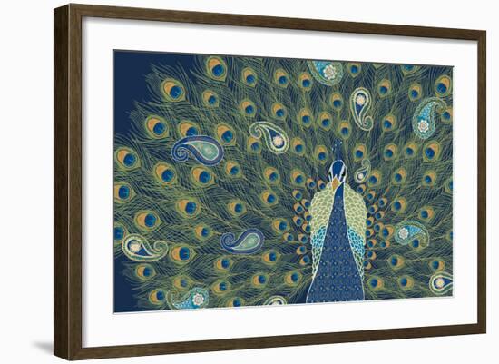 Peacock Paradise VI-Veronique Charron-Framed Art Print