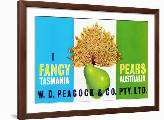 Peacock Pears-null-Framed Premium Giclee Print