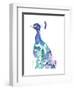 Peacock Splash II-Jennifer Goldberger-Framed Art Print