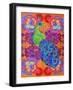 Peacock with Flowers, 2015-Jane Tattersfield-Framed Giclee Print