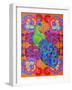 Peacock with Flowers, 2015-Jane Tattersfield-Framed Giclee Print