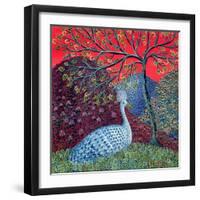 Peacock with Locusts, 1989-Tamas Galambos-Framed Premium Giclee Print