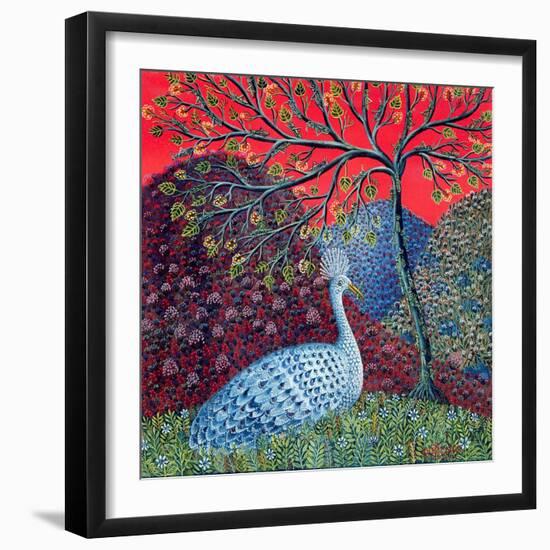 Peacock with Locusts, 1989-Tamas Galambos-Framed Giclee Print