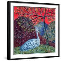 Peacock with Locusts, 1989-Tamas Galambos-Framed Giclee Print