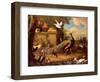 Peacocks and Other Birds by a Lake-Melchior de Hondecoeter-Framed Giclee Print