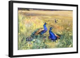 Peacocks in a Field-Mildred Anne Butler-Framed Giclee Print