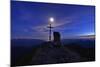 Peak Cross and Chapel at Geigelstein Mountain, Dusk with Full Moon-Stefan Sassenrath-Mounted Photographic Print