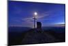 Peak Cross and Chapel at Geigelstein Mountain, Dusk with Full Moon-Stefan Sassenrath-Mounted Photographic Print