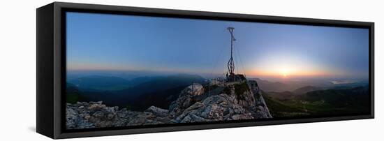 Peak Cross of the Kampenwand Mountain, Sundown-Stefan Sassenrath-Framed Stretched Canvas