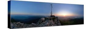 Peak Cross of the Kampenwand Mountain, Sundown-Stefan Sassenrath-Stretched Canvas