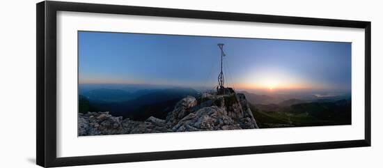 Peak Cross of the Kampenwand Mountain, Sundown-Stefan Sassenrath-Framed Photographic Print