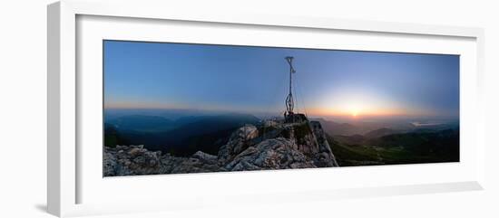 Peak Cross of the Kampenwand Mountain, Sundown-Stefan Sassenrath-Framed Photographic Print