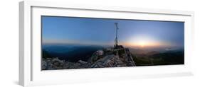 Peak Cross of the Kampenwand Mountain, Sundown-Stefan Sassenrath-Framed Photographic Print