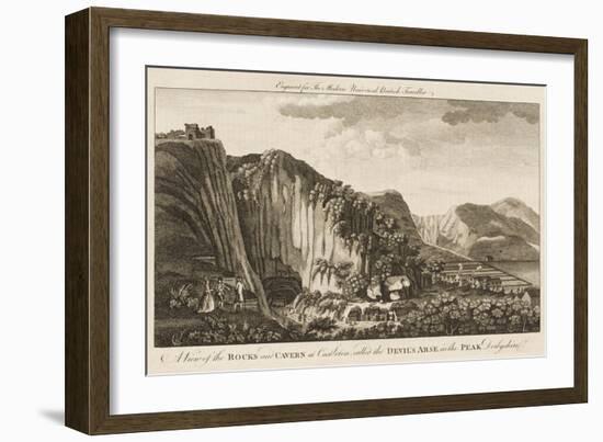 Peak District - Rocks and Cavern of the Devil's Arse, Near Castleton-null-Framed Art Print