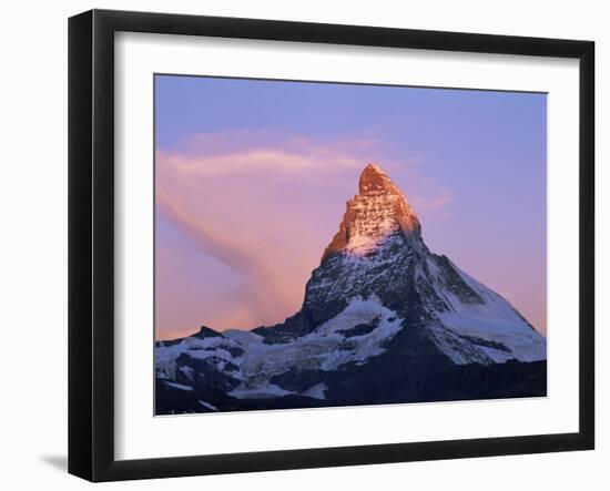 Peak of the Matterhorn, 4478M, Valais, Swiss Alps, Switzerland-Hans Peter Merten-Framed Photographic Print