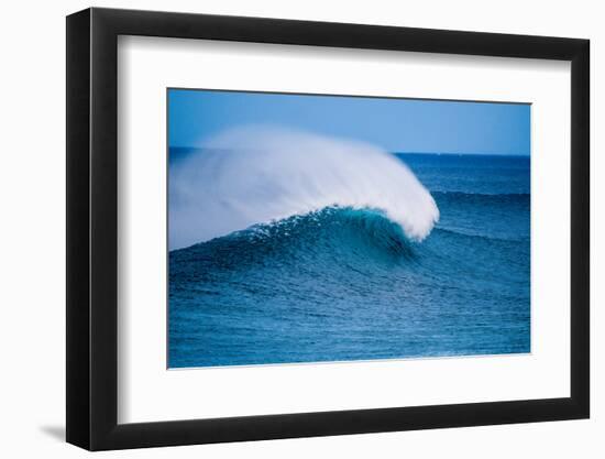 Peak-Offshore wind and breaking wave, Hawaii-Mark A Johnson-Framed Photographic Print