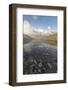 Peaks of mountain range reflected in alpine lake, Bernina Pass, Poschiavo Valley, Engadine, Canton -Roberto Moiola-Framed Photographic Print