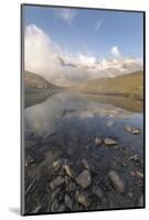 Peaks of mountain range reflected in alpine lake, Bernina Pass, Poschiavo Valley, Engadine, Canton -Roberto Moiola-Mounted Photographic Print