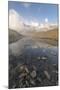 Peaks of mountain range reflected in alpine lake, Bernina Pass, Poschiavo Valley, Engadine, Canton -Roberto Moiola-Mounted Photographic Print