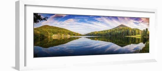 Peaks Of Otter lake reflections panorama, Blue Ridge Parkway, USA.-Anna Miller-Framed Photographic Print