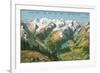 Peaks of the Upper Engadine, Swiss Alps-null-Framed Premium Giclee Print