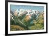 Peaks of the Upper Engadine, Swiss Alps-null-Framed Premium Giclee Print